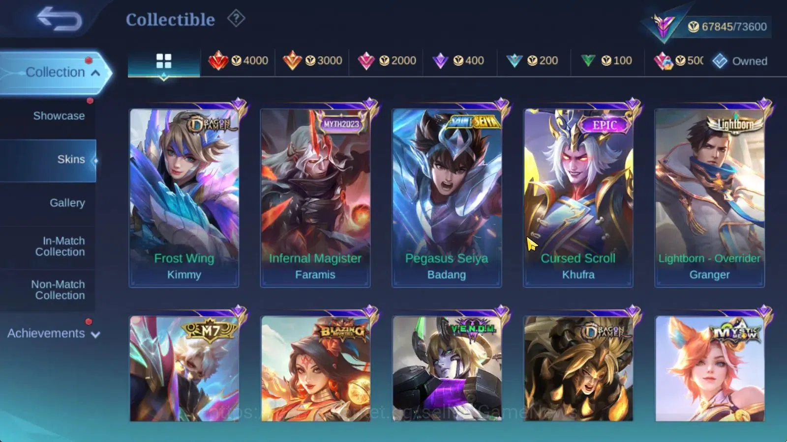 Mobile Legends: Bang Bang Accounts Hero 132|Skin 289|High Glory 88|Prime Granger,Sanr image 13