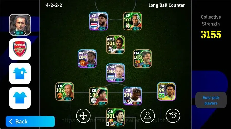 eFootball Accounts Legends & Iconic Players Mobile|PW 3155|Deco Epic,Mathaus Chuna ShowT,Frank Rijkaard Epic,Eden Hazard 1