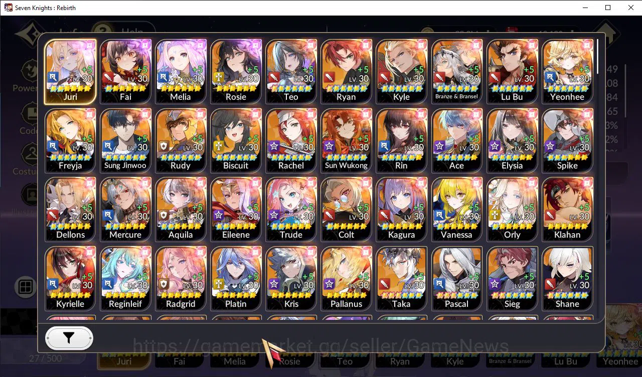 Seven Knights Re:Birth Accounts GLOBAL-SEA|4 Ex-7k [JuriTC2,FaiTC1,Melia,Rosie] +2 image 1