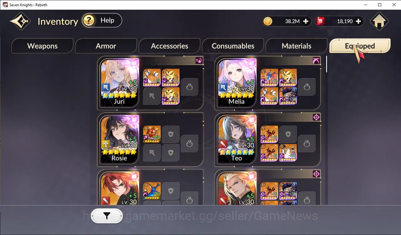 Seven Knights Re:Birth Accounts GLOBAL-SEA|4 Ex-7k [JuriTC2,FaiTC1,Melia,Rosie] +2 image 12