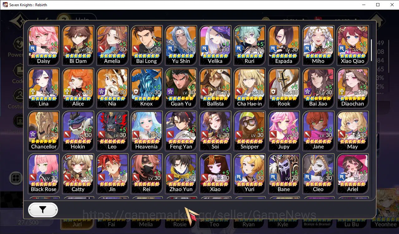 Seven Knights Re:Birth Accounts GLOBAL-SEA|4 Ex-7k [JuriTC2,FaiTC1,Melia,Rosie] +2 image 2