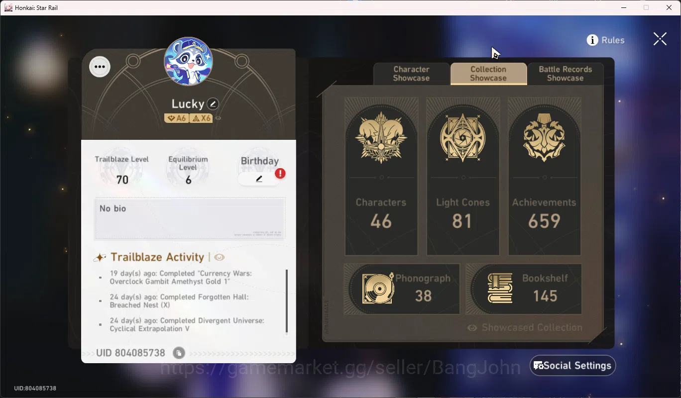 Honkai Star Rail Accounts ASIA TL70|15 Lim|Castorice E6+Sign|Acheron E2+Sign image 18