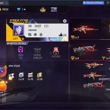 Free Fire Accounts Indonesia | 3 EVO (FAMAS Lv4, WOODPECKER Lv3, AUG Lv1)| Gusto Gut Backpack | All Weapon Skin 30 | Check