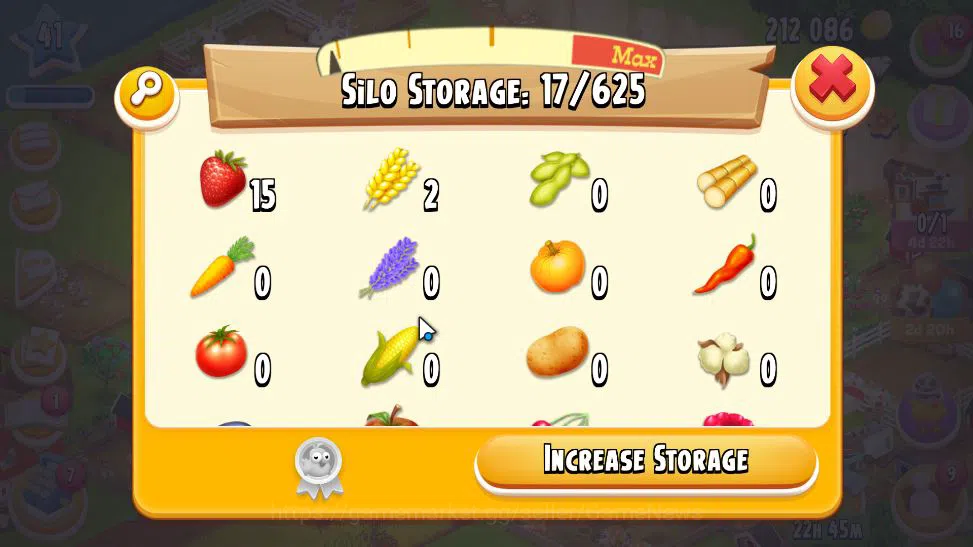 Hay Day Accounts Lvl 41|Barn Storage 2 + Silo Storage 17|212K Coins image 7