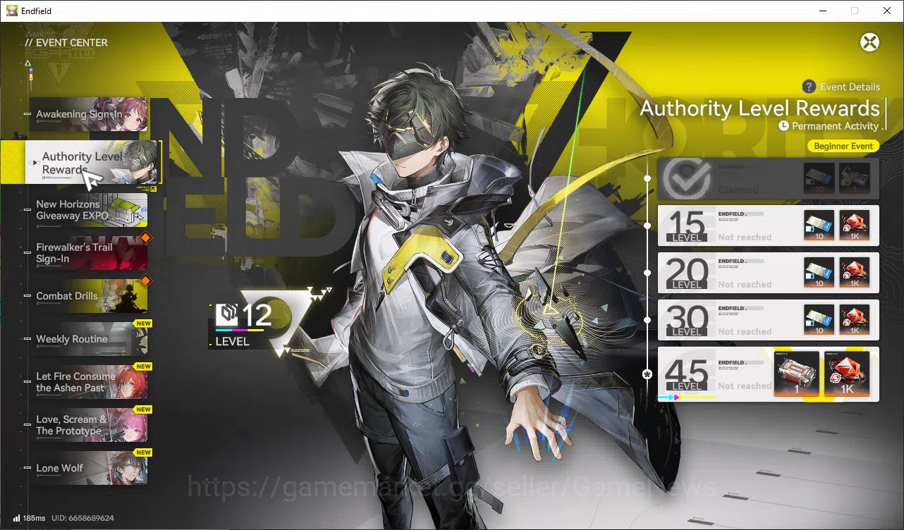 Arknights: Endfield Accounts NA/EU Lv12|Day2 Login|2 SSR(Gilberta&Ember)+6SR Operators|2 6* WP|AIC Available|Male 18