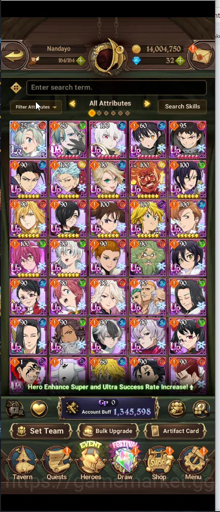 The Seven Deadly Sins: Grand Cross Accounts ASIA | 1,3M CC | 1 LR Elizabeth | 4UR Salos.DKM,OD image 2
