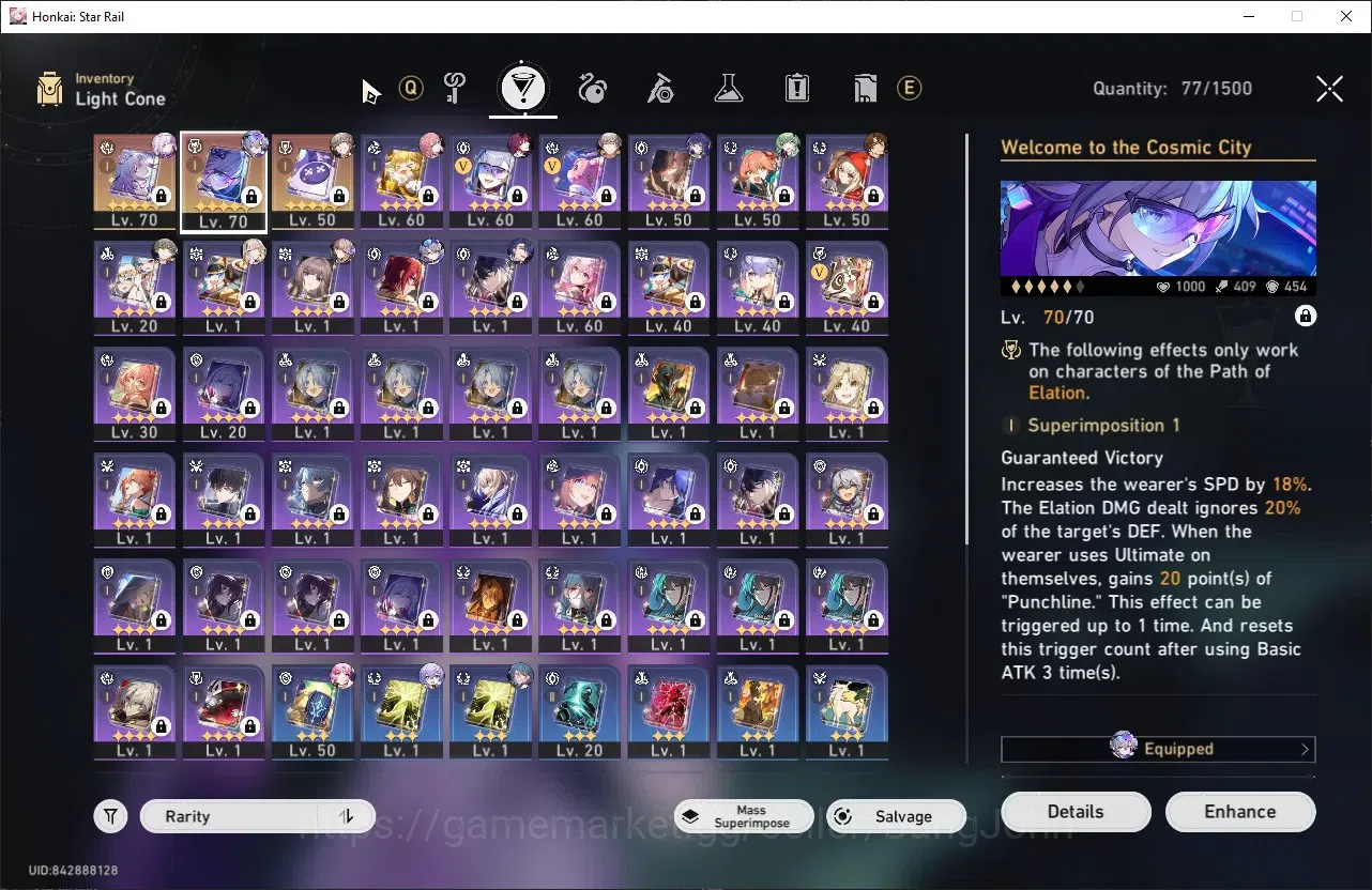 Honkai Star Rail Accounts Others Asia | TL 60, Castorice+Sign, Silver Wolf E1+Sign, Huohuo+Sign, Kafka+Sign, Fu Xuan+Sign 9