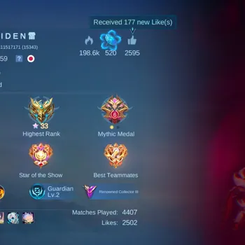 Mobile Legends: Bang Bang Accounts Collector Global | Renowned 3| AOT yin | Exorcist Granger & Prime Claude  | kof karina