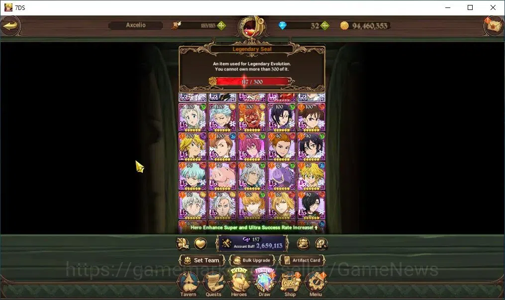 The Seven Deadly Sins: Grand Cross Accounts Global|117 LS|2,6M CC|3 LR+4UR+Full Collab ReZero| image 4