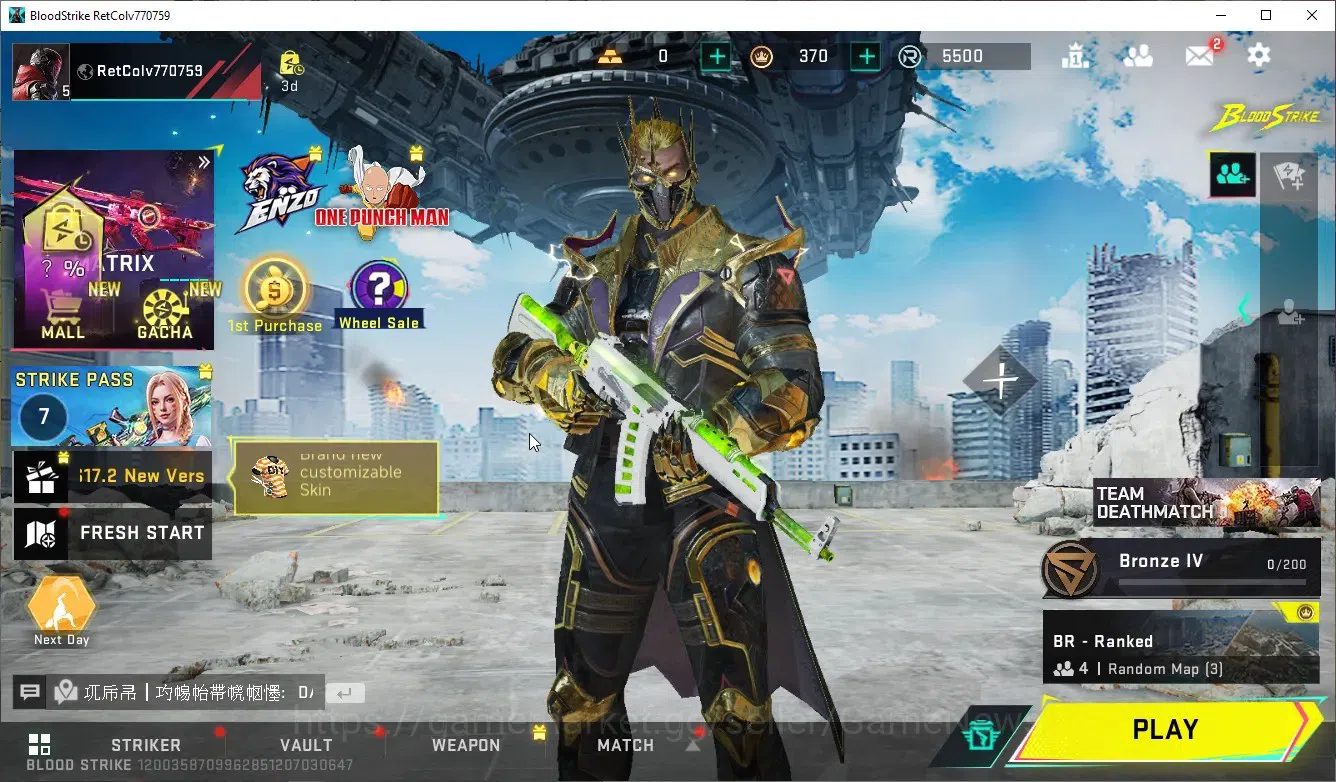 Blood Strike Accounts High-End ASIA|1 ULTRA VOLT-Overlord|3 Legendary (M4A1 Venom,AK47 Venom,M700 Haunted)|Log NetEase|Take 1