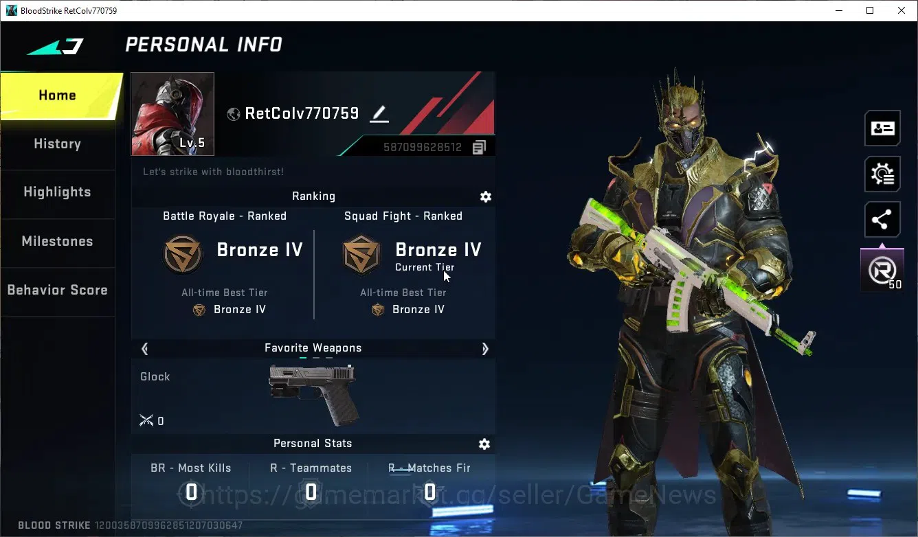 Blood Strike Accounts High-End ASIA|1 ULTRA VOLT-Overlord|3 Legendary (M4A1 Venom,AK47 Venom,M700 Haunted)|Log NetEase|Take 2