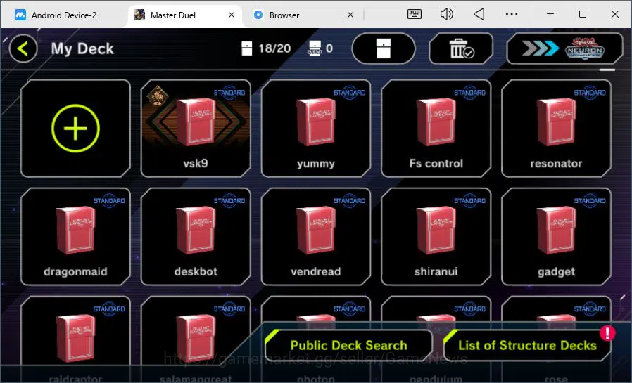 Yu-Gi-Oh! Master Duel Accounts Mid-Level Lv 18 | 18 Deck|Vanquish-K9, Yummy, FiendSmith, Resonator, Etc|Ranked 2