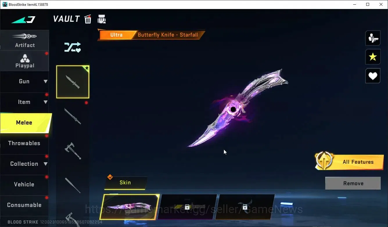 Blood Strike Accounts Rare Skin ASIA|MELEE ButerFly Knife- STARFALL+ Legendary Melee katana-Ronin |NetEas|Check SS|BLS5410 4