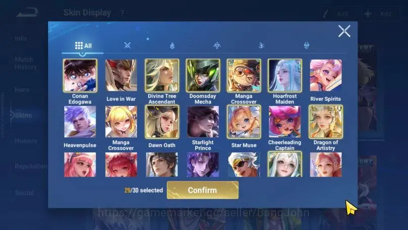 Honor of Kings Accounts Global | 111H 174S | Collab Connan+Blessed Luban N image 6