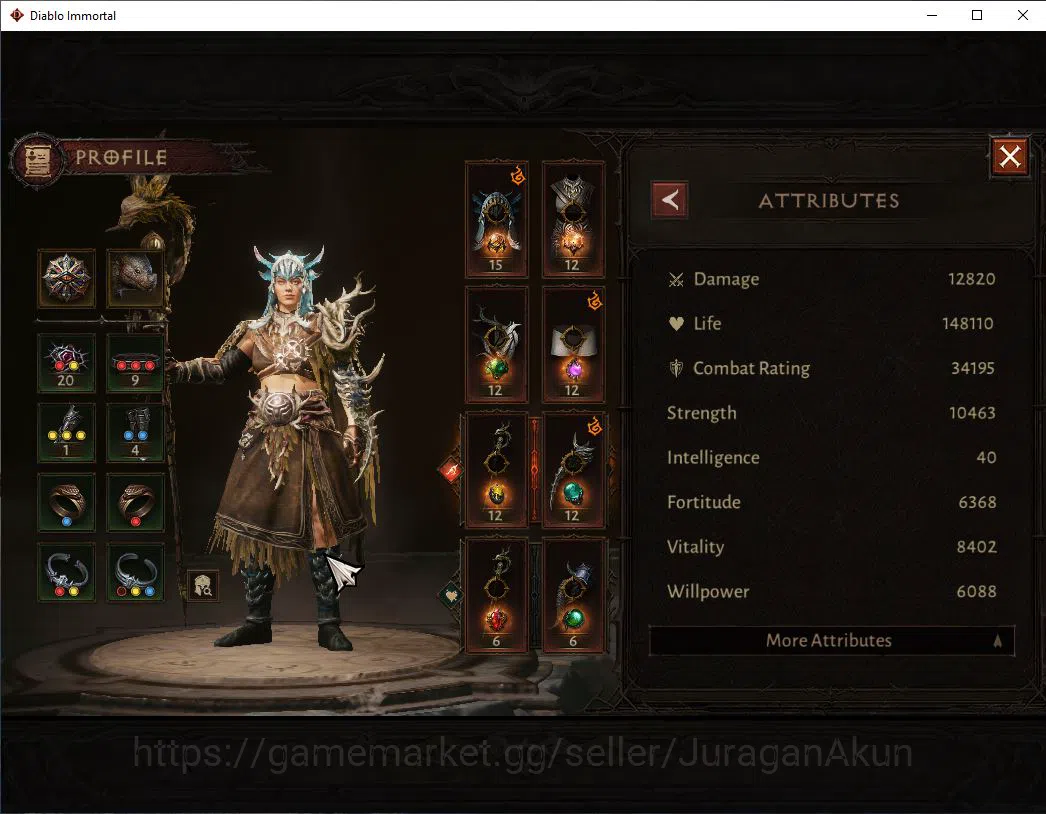 Diablo Immortal Accounts Mid-Tier SEA- Izuall |Lv60(471)Druid |34K CR|Reso 480|Inferno II |Paragon Meledictor |Hell Lv 4
