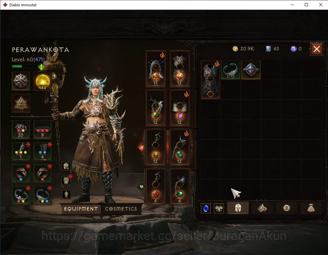 Diablo Immortal Accounts Mid-Tier SEA- Izuall |Lv60(471)Druid |34K CR|Reso 480|Inferno II |Paragon Meledictor |Hell Lv 6