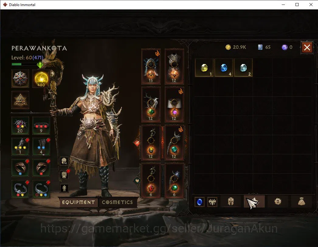 Diablo Immortal Accounts Mid-Tier SEA- Izuall |Lv60(471)Druid |34K CR|Reso 480|Inferno II |Paragon Meledictor |Hell Lv 7