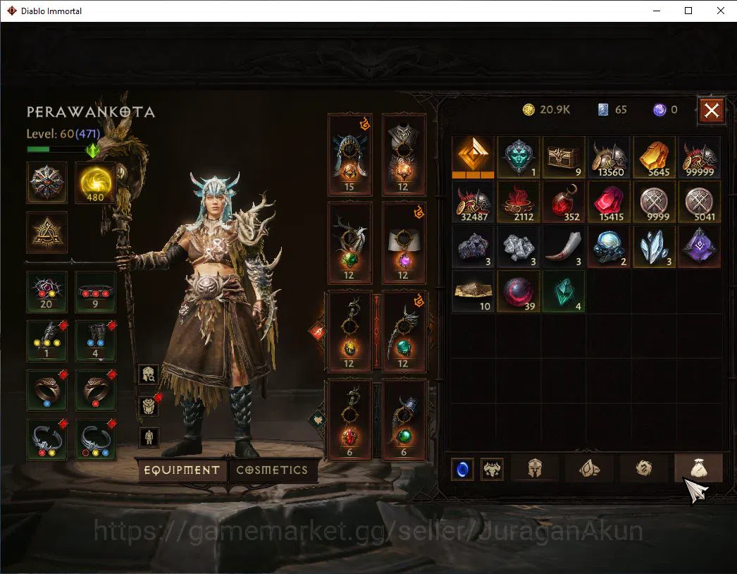 Diablo Immortal Accounts Mid-Tier SEA- Izuall |Lv60(471)Druid |34K CR|Reso 480|Inferno II |Paragon Meledictor |Hell Lv 8