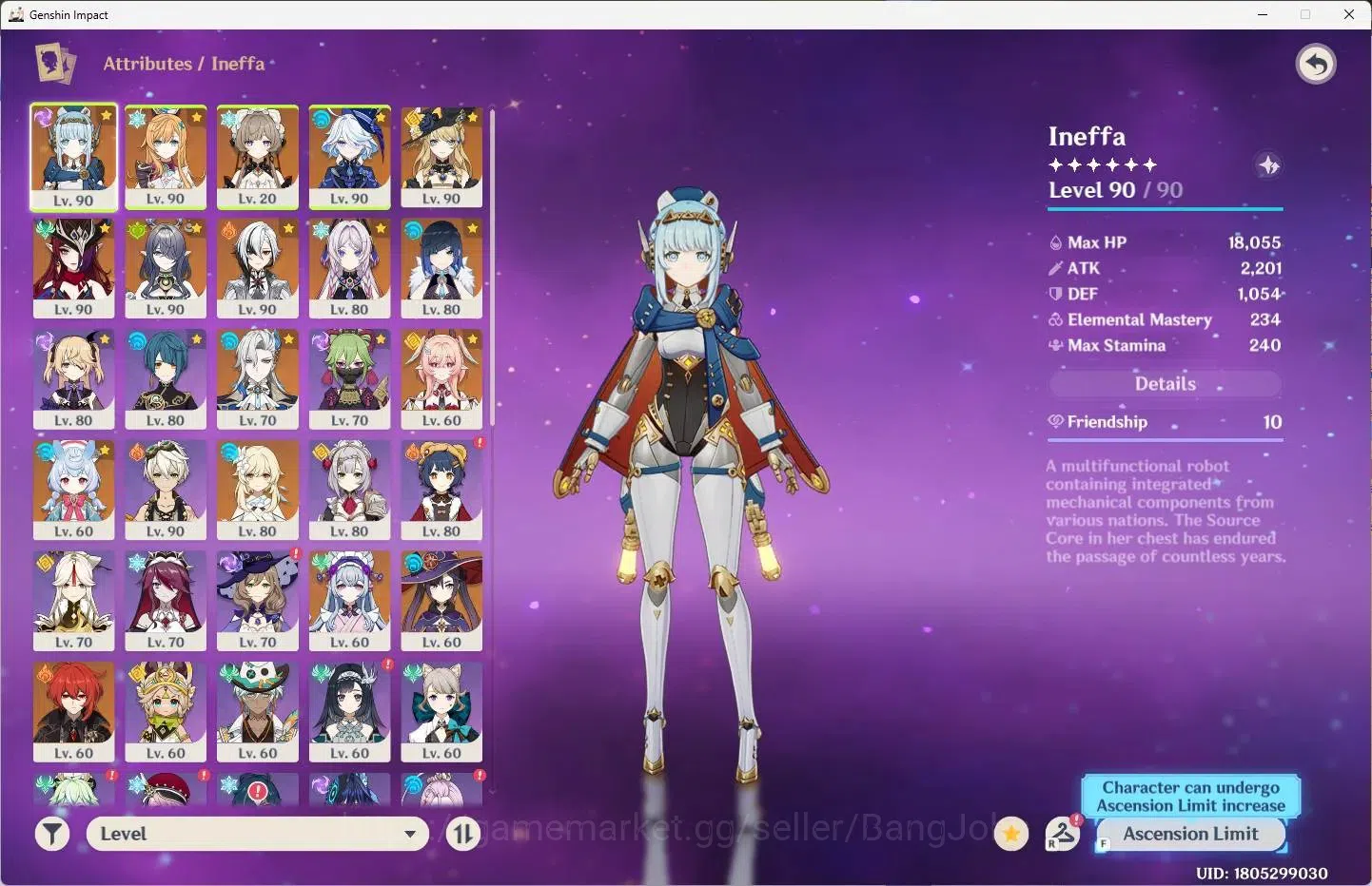 Genshin Impact Accounts Others ASIA | AR 50 | 13 Limit+2 Sign | Furina,Navia,Lauma,Escoffier+6 Chrstd | 4 (*5 Wep) Verdict 2