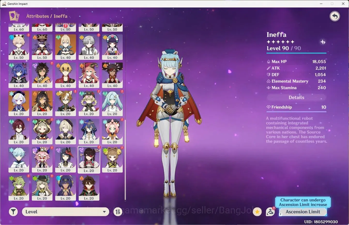 Genshin Impact Accounts Others ASIA | AR 50 | 13 Limit+2 Sign | Furina,Navia,Lauma,Escoffier+6 Chrstd | 4 (*5 Wep) Verdict 3
