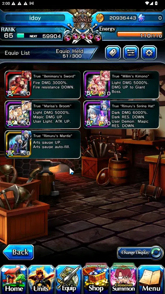 Grand Summoners Accounts End-Game Global|Rank 65|4 Ascend 3 TW|DL Rimuru + TW,RR Rimuru + TW,Marisa Kirisame + TW,Igris|Lpot 4