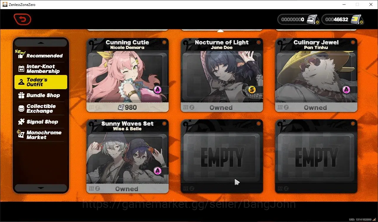 Zenless Zone Zero Accounts Others ASIA|IK.56|10 Limited|Full VH&AOD|(Nanggong yu,Vivian+Outfit,Pyrois)+Sign|46k PolyC|ALL 17