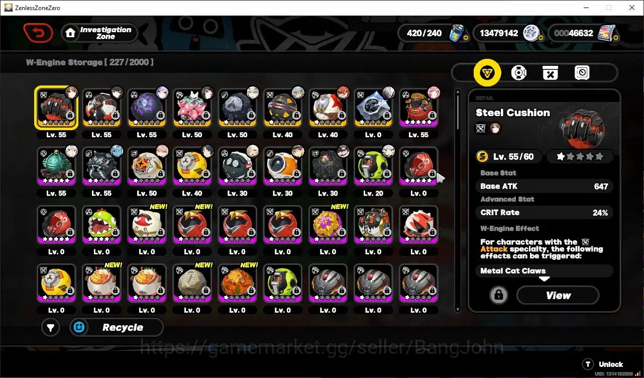 Zenless Zone Zero Accounts Others ASIA|IK.56|10 Limited|Full VH&AOD|(Nanggong yu,Vivian+Outfit,Pyrois)+Sign|46k PolyC|ALL 18