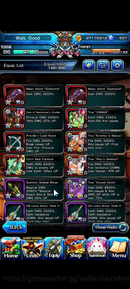 Grand Summoners Accounts Global|Rank 86|1 Sp Art|13 Ascend|InumutaTW,S Miyu image 6