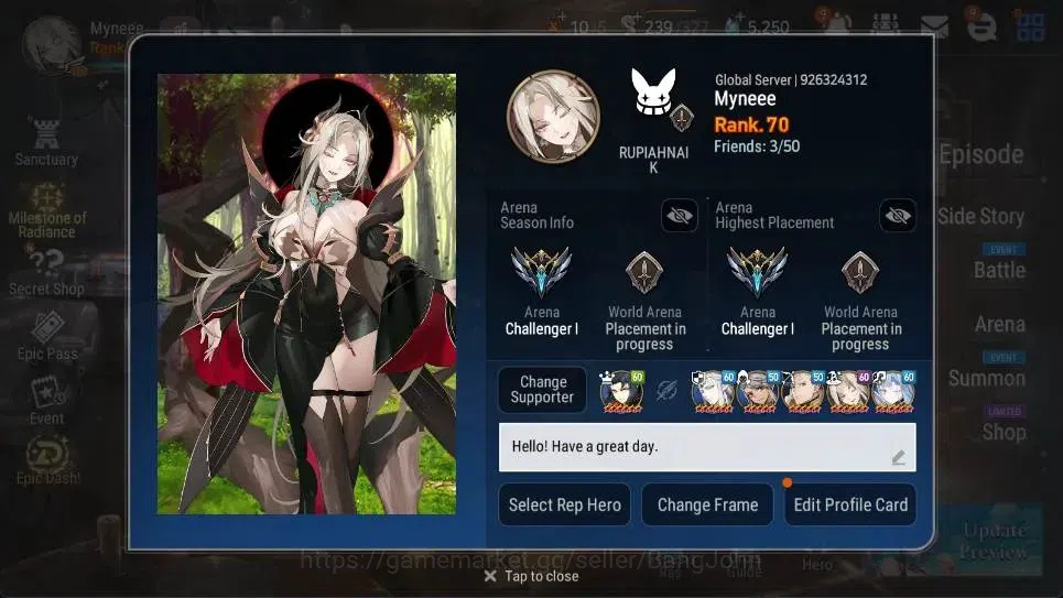 Epic Seven Accounts Mid-Tier Global Unverif | 20 ML(TR Elvira,Harseti,SN Yulha,LOTH Scales,NM Luna,Etc.)|SS 5.2K|Stigma 1