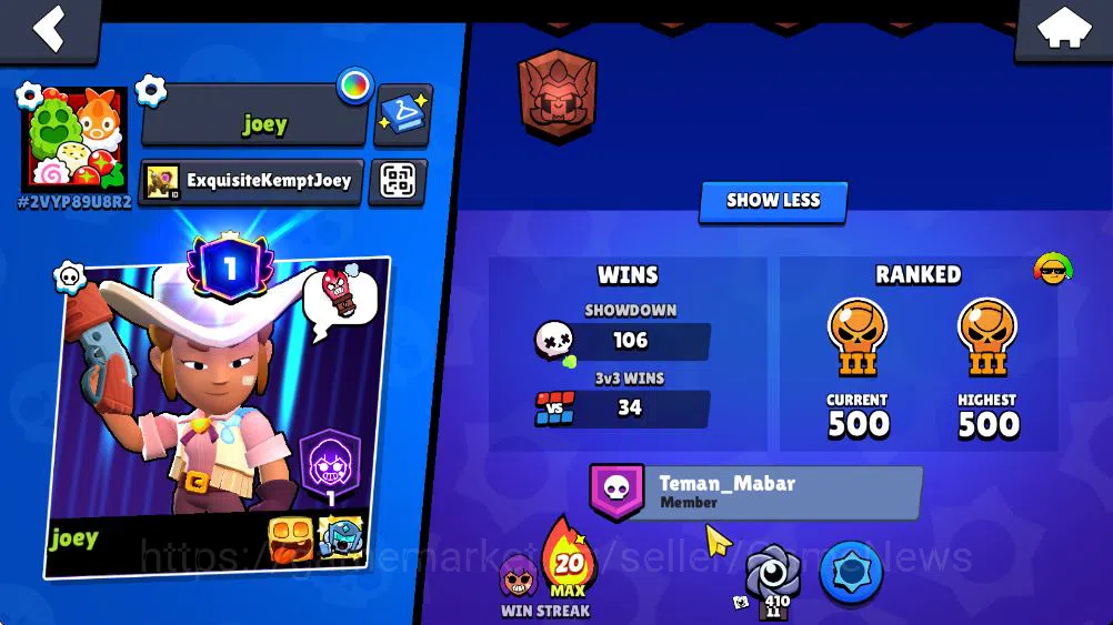 Brawl Stars Accounts 2182Trophy|26 Brawlers 2 Max Lv Legend:Meg Myth:Da image 3