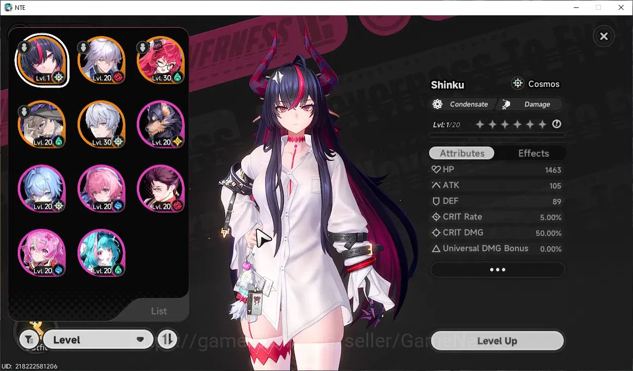 Neverness to Everness Accounts NA|HL 17|Tyc 9|4 S Class 2 Limited(Shinku,Nanally),Jiuyuan A1,Baicang|2 Glider|2 Selector 1