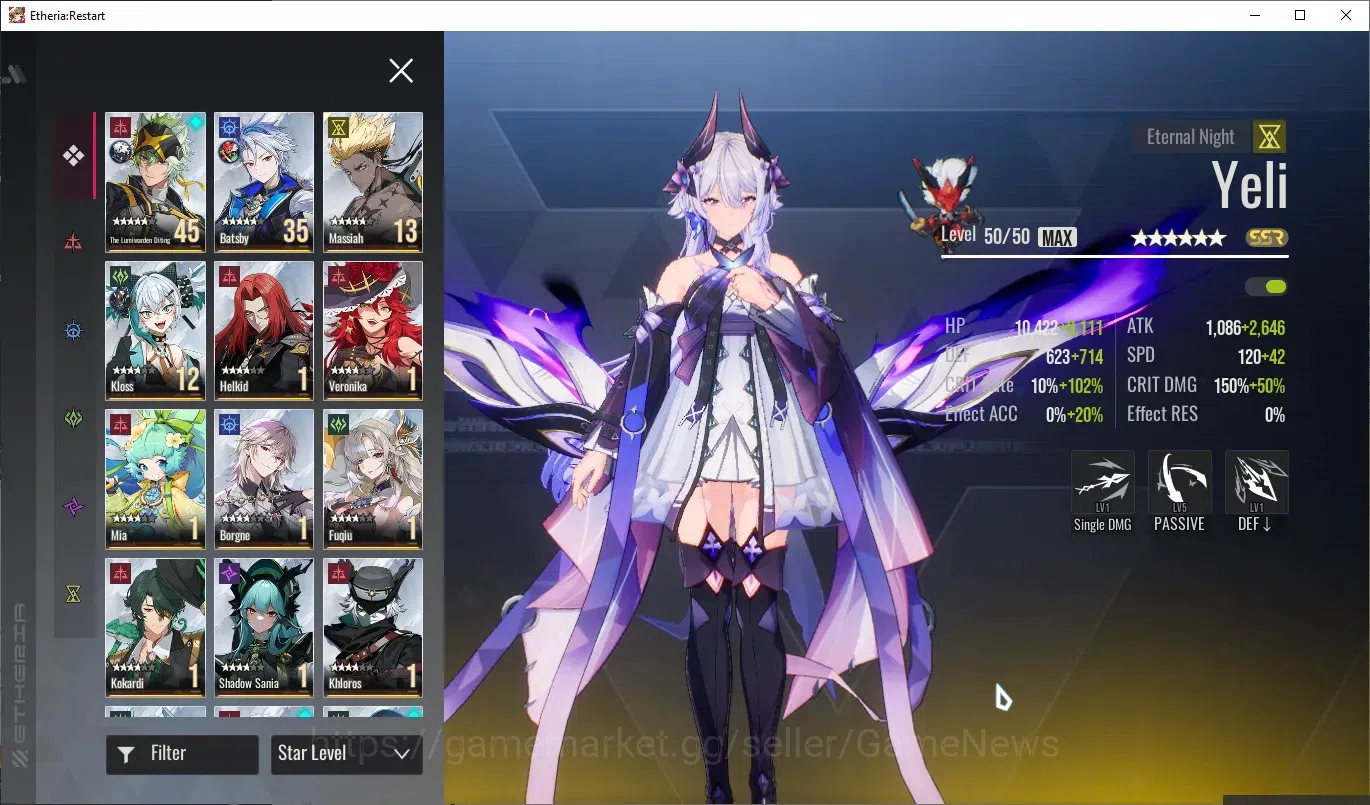 Etheria: Restart Accounts GLOBAL-S25|Lv41|19,9K DM|10 SSR[Yeli,Lian,Plume,Li image 3