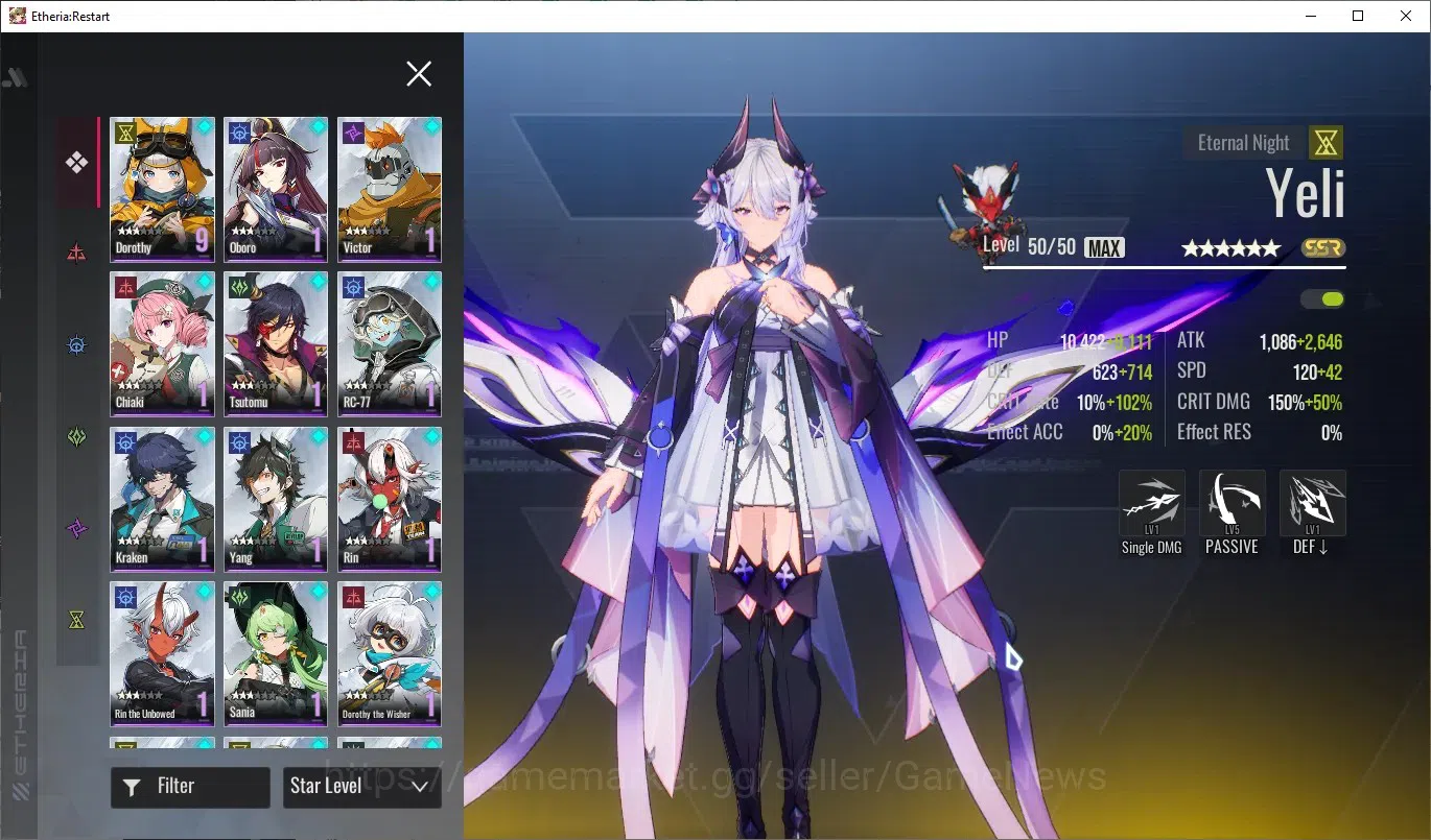 Etheria: Restart Accounts GLOBAL-S25|Lv41|19,9K DM|10 SSR[Yeli,Lian,Plume,Li image 5