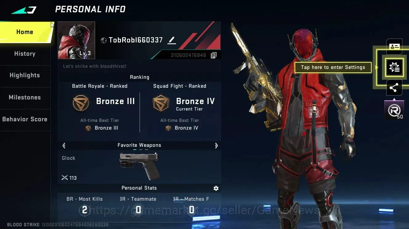 Blood Strike Accounts ASIA|ETERNAL AUG-Empyrean Lv3|ULTRA M700-Boitatá|2 image 2