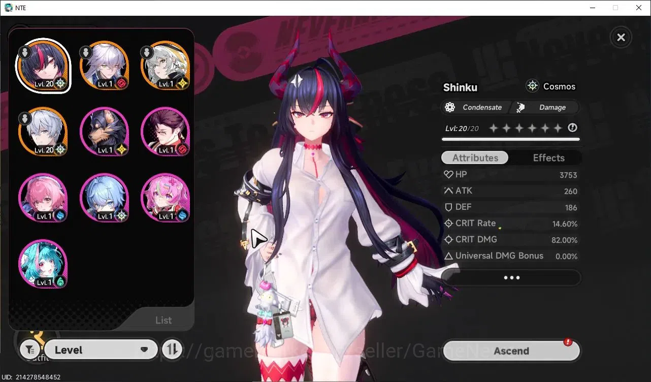 Neverness to Everness Accounts GLOBAL SEA|HL 11|3 S-Class 1 Limited (Shinku+Sign)|1S-Class Selector Box|Selector ON|Overcast 1