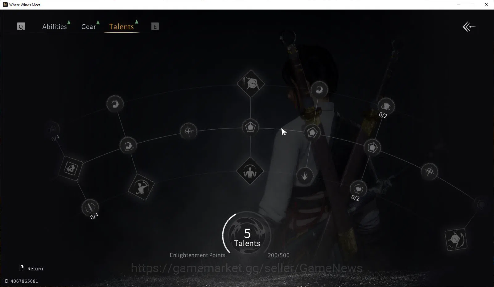 Where Winds Meet Accounts GLOBAL|Lv 7| Starter |GS 3686|1 Harmonic Core Infernal Twinblades + Nameless Sword|Low 8
