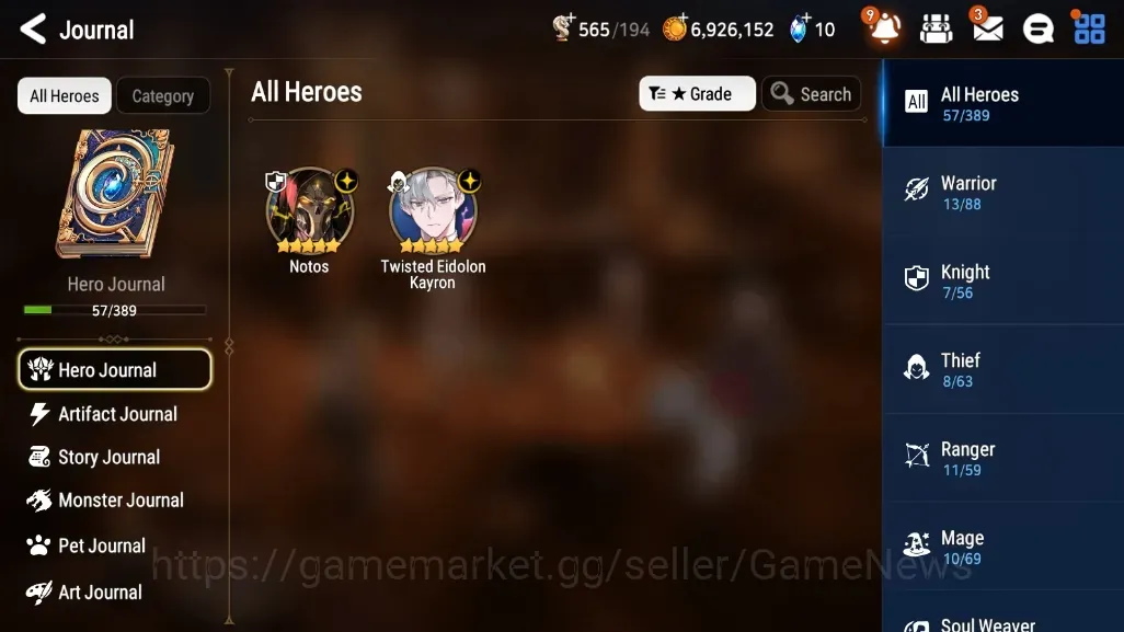 Epic Seven Accounts Starter Global UnVerif|New Era| 2 ML (NOTOS,Twisted Eidolon 1