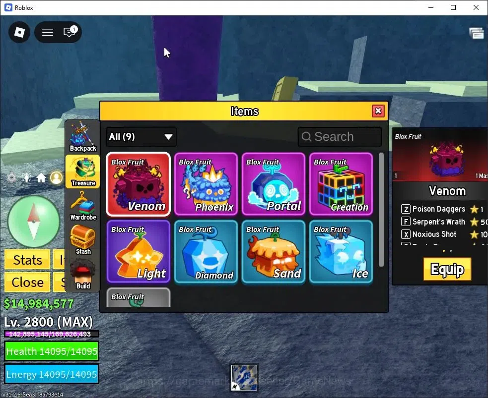 Roblox Accounts Blox Fruit|Lv 2800|GodHuman|14M Beli 13K Frag|1 Legend Wp [Saber]|1 Myth Fruit [Venom] & 3 Legend|Human 3