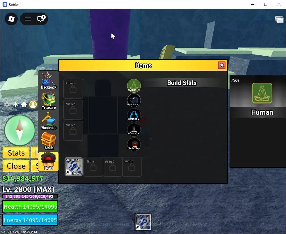 Roblox Accounts Blox Fruit|Lv 2800|GodHuman|14M Beli 13K Frag|1 Legend Wp [Saber]|1 Myth Fruit [Venom] & 3 Legend|Human 6