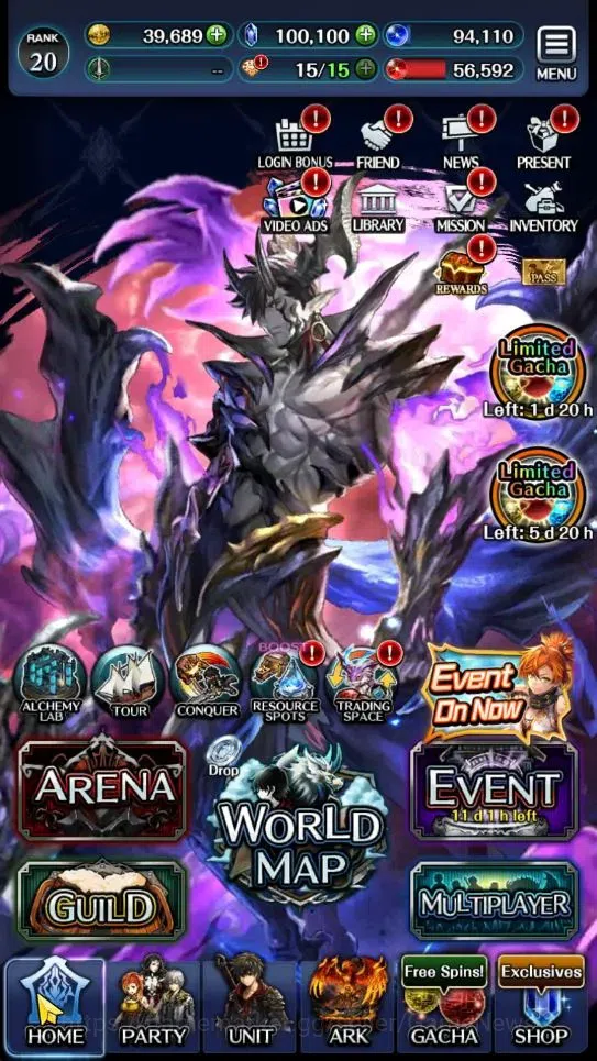 Last Cloudia Accounts GLOBAL|Rank 20|100K Crystal|Top Tier Unit [Demon L image 8