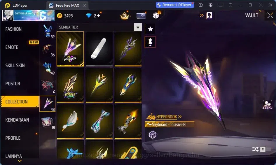 Free Fire Accounts Indonesia | Vault 209| SG Lumut| EVO MP5-Platinum  image 13