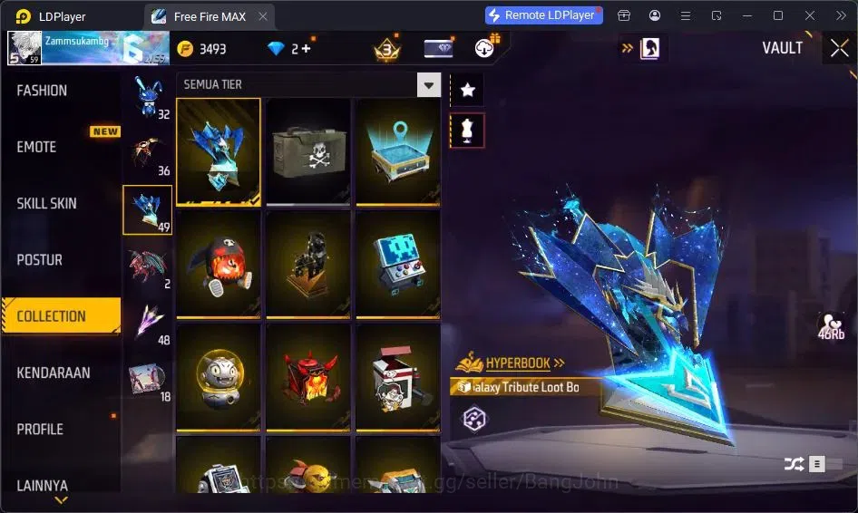 Free Fire Accounts Indonesia | Vault 209| SG Lumut| EVO MP5-Platinum  image 15