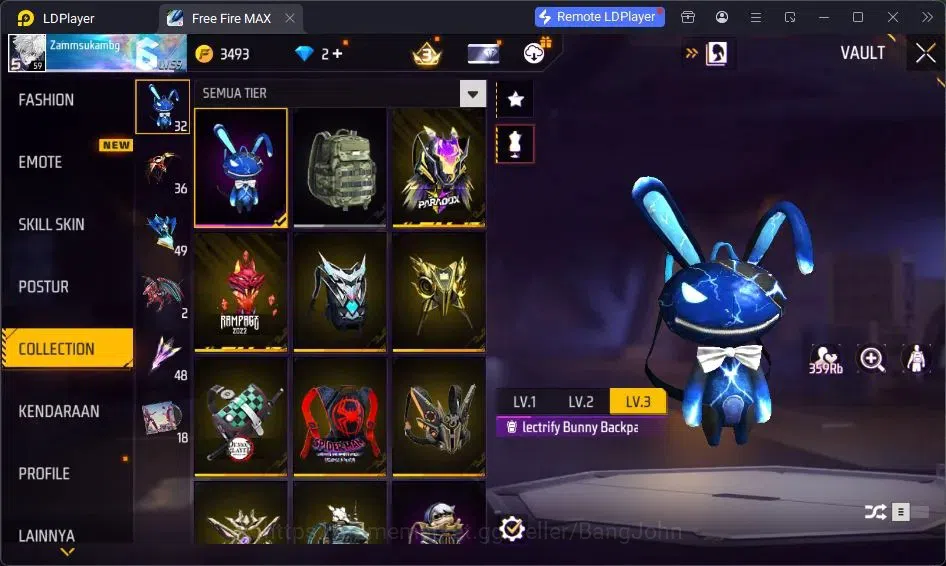 Free Fire Accounts Indonesia | Vault 209| SG Lumut| EVO MP5-Platinum  image 17