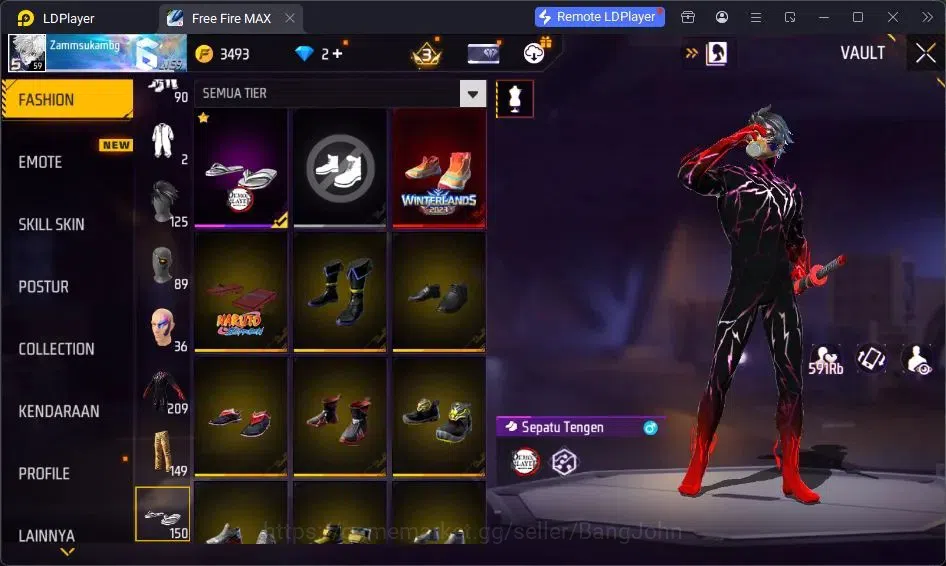 Free Fire Accounts Indonesia | Vault 209| SG Lumut| EVO MP5-Platinum  image 19