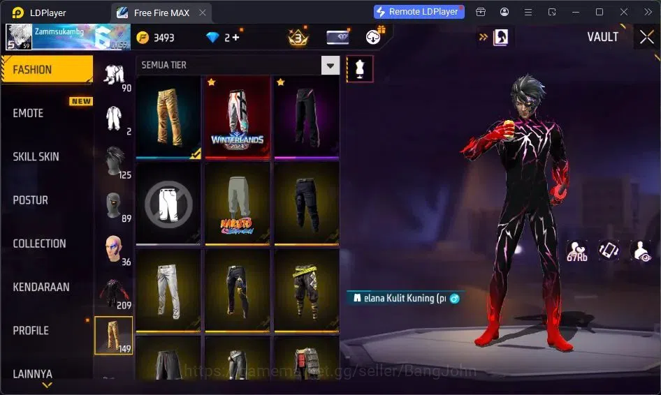 Free Fire Accounts Indonesia | Vault 209| SG Lumut| EVO MP5-Platinum  image 20