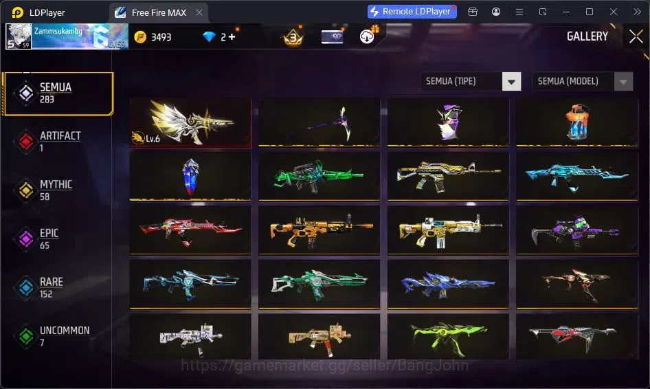 Free Fire Accounts Indonesia | Vault 209| SG Lumut| EVO MP5-Platinum  image 5
