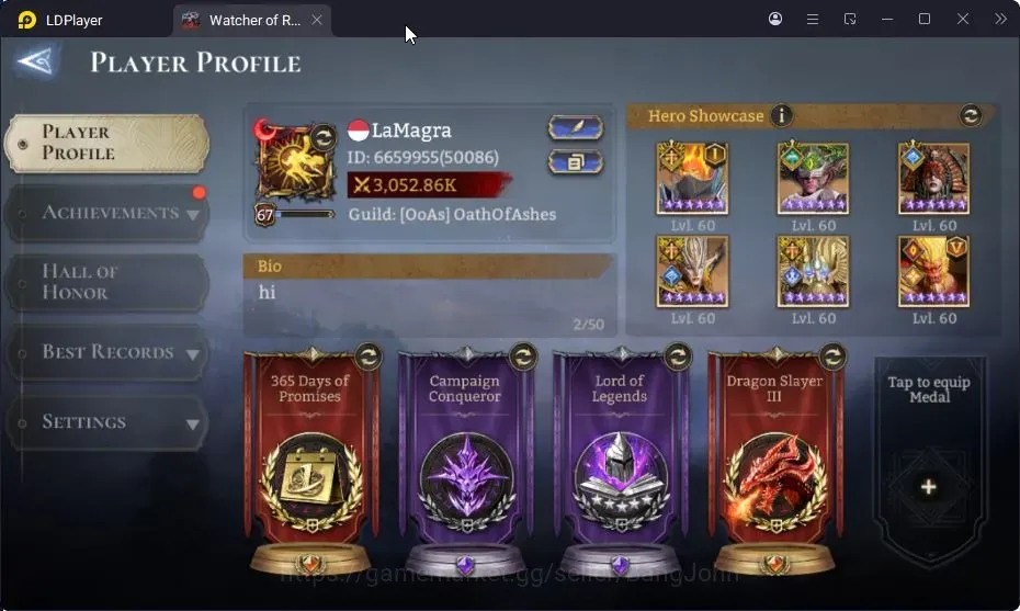 Watcher of Realms Accounts End-Game Global 60xx|Power 3M|5 Lord:Oren,Nastya,Etc|34 Legend|Assassin's 1