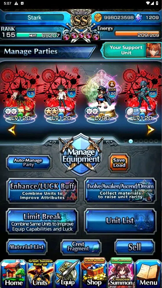 Grand Summoners Accounts Global | Demon Edge Berwick TW | Rank 155 | SS Tie image 3
