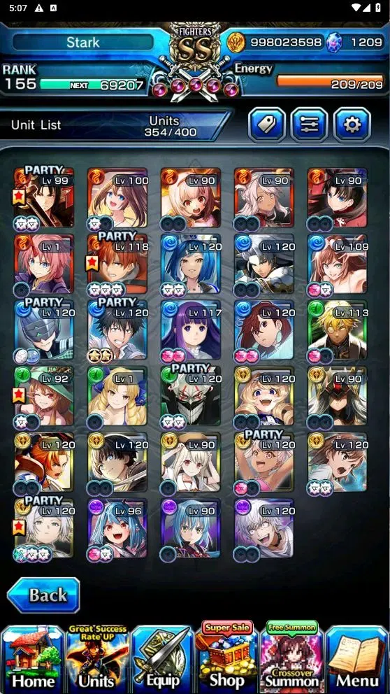 Grand Summoners Accounts Global | Demon Edge Berwick TW | Rank 155 | SS Tie image 4