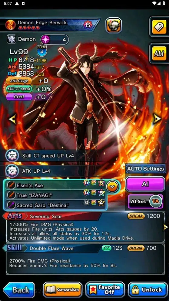 Grand Summoners Accounts Global | Demon Edge Berwick TW | Rank 155 | SS Tie image 5